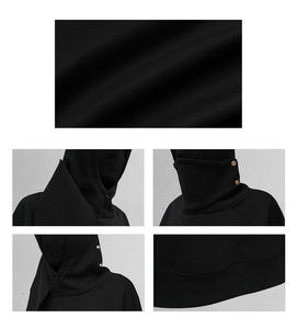 Jersey pasamontañas con capucha para hombre 100% algodón negro blanco gris Sudadera con capucha bordado personalizado pantalla de seda pasamontañas sudaderas con capucha dobles - Product Image 5