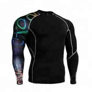 2025 personalizado al por mayor de manga larga logotipo sublimado impreso Spandex Rashguard con protección solar Diseña tu propio equipo MMA venta - Product Image 2
