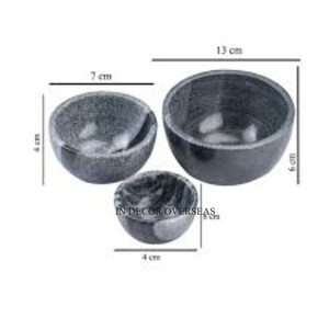 Customized Size And Logo Available Superior Quality Marble Black And Grey Color Unique Texture Round Shape Serving <b>Bowl</b> Supplies - Product Image 1