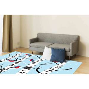 Tapis imprimé avec des oiseaux sur une branche : Noël, Chambre d'enfant, Animal, Salle de bain, 3D, Extérieur, Cadeau, Couloir, Tapis moelleux avec poils - Product Image 2