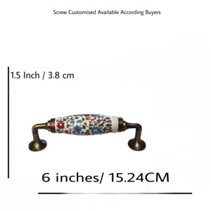 Poignées de tiroir en céramique multicolores peintes à la main pour armoire, commode, chambre, salle à manger et cuisine - Product Image 2