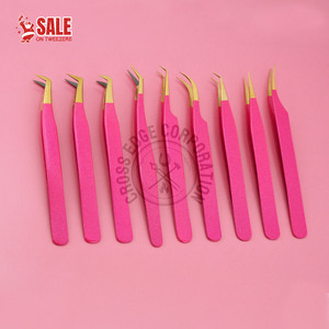 Pinza para extensión de pestañas con punta de fibra personalizada, 45 y 90 grados, volumen ruso, agarre de diamante, herramienta profesional para pestañas - Product Image 5
