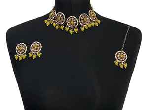 Vente en gros d'usine, ensembles de colliers et de boucles d'oreilles traditionnels indiens et pakistanais, faits à la main, plaqués argent, en acier inoxydable - Product Image 5