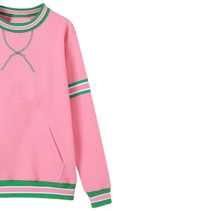 Sudadera de Forro Polar con Cuello Redondo para Hombre, Personalizada con Bordado Chenille de la Fraternidad Aka Pink, Transpirable, de Poliéster/Algodón, Talla Grande - Product Image 4