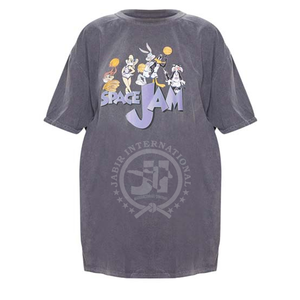 Venta al por mayor camiseta mujer 100% algodón cuello redondo personalizado transpirable OEM Logo Color diseño mujeres de gran tamaño lavado ácido camiseta - Product Image 1