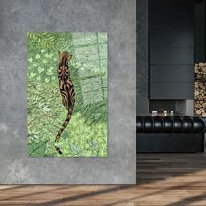 Lienzo Impreso con Diseño de Safari: Decoración de Pared con Tigre, Elegante Obra de Arte Animal, Arte en Vidrio Templado - Product Image 1