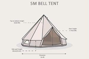 Tienda de Campaña Tipo Campana Pioneer Outdoors, Resistente al Agua, para las Cuatro Estaciones, de Una Habitación, con Franjas Blancas y Rojas, Apertura Automática Rápida, Grande, para 3-4 Personas - Product Image 5