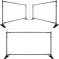 Support de bannière télescopique personnalisé 8x8' 10x8' en polyester pour tapis rouge, scène, grand stand d'exposition, logo, toile de fond événementielle