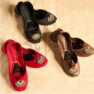 Calzado Khussa para Mujer, Personalizado, de Cuero Genuino, Forro de Terciopelo, Diseño Moderno Estampado, Antideslizante, Marca Privada - Product Image 6