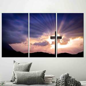 Sacred Serenity: <b>Printed</b> Canvas Artwork with Religious Theme,SET OF 3 CANVAS - Product Image 1