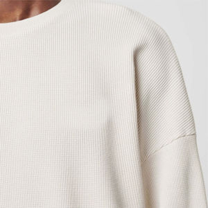 Chemise en tissu gaufré en coton T-shirt traditionnel à manches longues T-shirt de haute qualité respirant à séchage rapide personnalisé T-shirt à manches longues pour hommes - Product Image 2