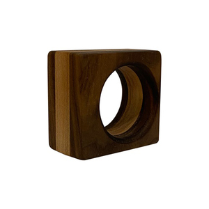 Vente en gros Rond de serviette en bois noir avec design incurvé ondulé fait main en spirale plaqué or pour la vaisselle de camping - Product Image 6