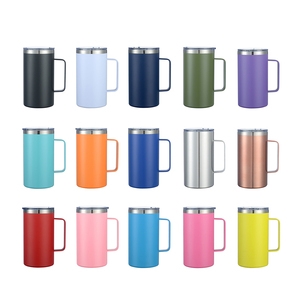 Gobelet à café personnalisé avec logo, <span class=keywords><strong>double</strong></span> paroi en acier inoxydable, thermos, gobelet de voyage, gobelet à café, gobelet isotherme avec poignée - Product Image 4