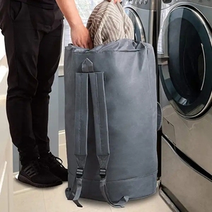 Tùy Chỉnh Nhiệm Vụ Nặng Nề Khách Sạn 600D Oxford Dây Kéo Phòng Tập Thể Dục Túi Nhà Rửa Xi Lanh Giặt Thùng Cinch Ba Lô Với Dây Kéo - Product Image 6