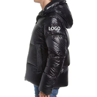Chaqueta de Plumón para Hombre, Personalizada OEM, 100% Nailon, Relleno de Plumón de Ganso, 90% Plumón de Pato Blanco