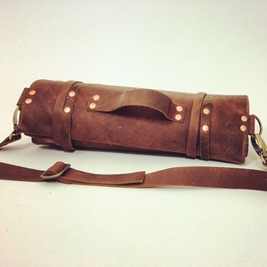 Sac à rouleaux de couteau de chef en cuir véritable de qualité haut de gamme LKR-0131 OEM durable à faible quantité minimale de commande - Product Image 1