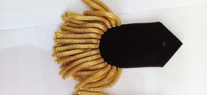 Hombreras Bordadas de Primera Calidad 100% Algodón para Hombre, Uniforme Ceremonial con Flecos Dorados de Hilo Metálico - Product Image 4