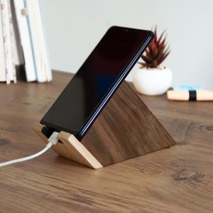 ที่วางโทรศัพท์มือถือทำจากไม้สำหรับตกแต่งที่วางโทรศัพท์มือถืออเนกประสงค์ขาตั้งโทรศัพท์ตั้งโต๊ะกันลื่นมั่นคงสำหรับ iPhone - Product Image 4