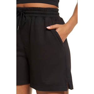 Short en coton décontracté pour femme avec cordon de serrage Contraste Reliure Côté fendu Taille élastique Booty Shorts pour la course - Product Image 6