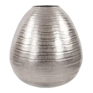 Handmade Golden Round Textured Metal Vase Decorative Aluminum Flower Vase for Living Room Home Office Hotel & Interior Decor - Product Image 2