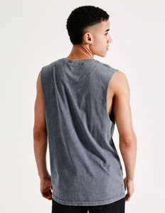 <b>Mens</b> New Cotton Vest <b>Mens</b> Summer Solid Color Loose Japanese Sports Comfortable Sleeveless Tank Tops Washed Vintage <b>Singlets</b> - Product Image 4