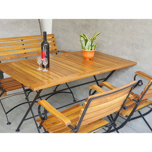 CBCF287 Contemporary Outdoor <b>Foldable</b> <b>Table</b> and Chairs Combo Set 120x75cm Durable Modern <b>Garden</b> Furniture - Product Image 5