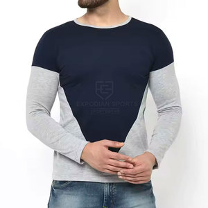 Camiseta de manga larga para hombre, 100% algodón, ligera, transpirable, ecológica, cuello redondo, ajuste Regular, informal, Verano - Product Image 1