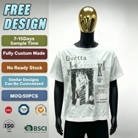 T-shirt vintage en coton pour homme, imprimé graphique, gris délavé, coupe ample et carrée, orné de strass, style streetwear décontracté et respirant