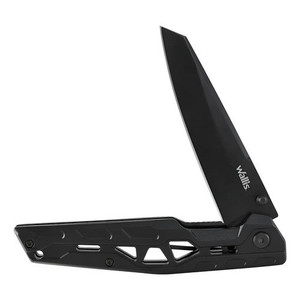 Coltello con serratura Wallis K900384 con manico e clip in alluminio nero - Product Image 1