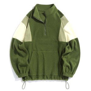 Chaqueta de Sherpa con cremallera raglán y logotipo personalizado unisex suave y cálido forro exterior con capucha diseño estampado forrado de talla grande - Product Image 1