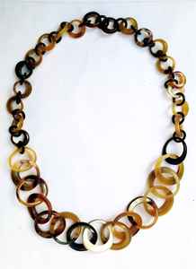 Collier chaîne en corne avec maillons gradués bijoux en corne de buffle, collier épais, cadeau pour elle, agate cadeau de Noël - Product Image 3