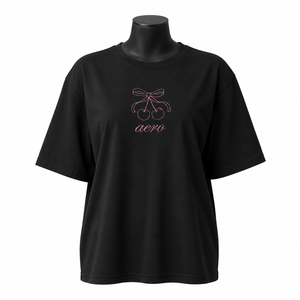 Camiseta Negra Extra Grande Personalizada para Mujer, Camiseta Casual de Manga Corta Rosa, Ropa Urbana al por Mayor - Product Image 1