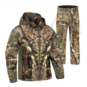 Ensemble veste et pantalon de chasse pour homme, imperméable, respirant, en toile, doublure chaude, imprimé camouflage, vêtements de chasse d'extérieur - Product Image 1