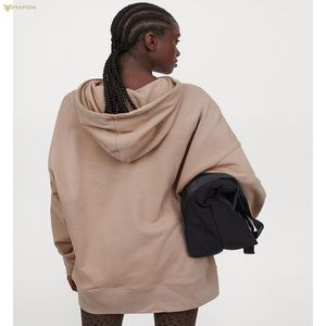 Sudaderas con capucha de manga larga para mujer, servicios OEM 2025, recién llegado, ropa de moda de Color sólido, suéter para mujer, sudaderas con capucha bordadas - Product Image 3