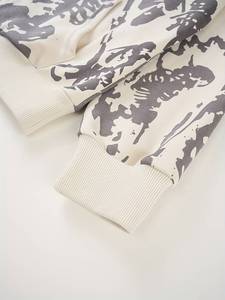 Sudadera con capucha de cremallera completa para hombre, con estampado de calavera, de forro polar grueso, oversize, transpirable, con estampado de letras, manga larga, estilo urbano, con ribetes - Product Image 5