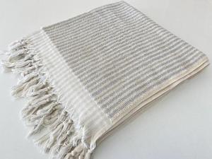 Stripe Imprimé Handloomed Turc 100% Coton Peshtemal Hammam Serviette De Bain Multi-usages 90x190cm 600 gr - Product Image 6