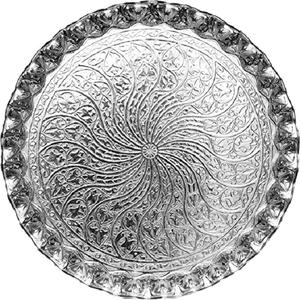 Plateaux en aluminium argenté poli moulé à la main, plateau de service de collations, plateaux décoratifs de Table à manger pour la cuisine - Product Image 3