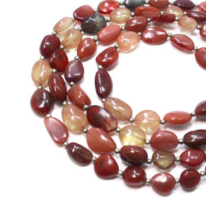 Andesine Labradorite Smooth Nuggets Tumble Beads Cuentas de piedras preciosas naturales Tamaño 6X7MM a 13X8MM La longitud es de 10 pulgadas - Product Image 1