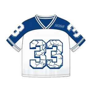 เสื้อฟุตบอลพิมพ์ลายวินเทจคลาสสิคเรโทร คอวี คุณภาพสูง ผ้าตาข่ายระบายอากาศ แขนครึ่งตัว แบบยูนิเซ็กซ์ - Product Image 6