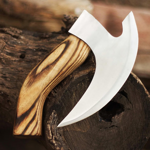 Wholesale High Quality Customized New Arrival Logo Pizza <b>Axes</b> Wood <b>Handle</b> High Carbon Steel Blade Pizza Cutter <b>Axe</b> for men - Product Image 5