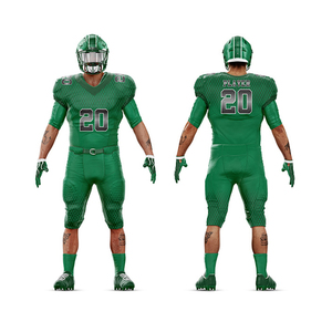 Maillot de football américain personnalisé sublimé, short de haute qualité, séchage rapide, évacuation de l'humidité, antibactérien, tissu 100% polyester - Product Image 1