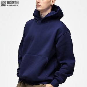 Moda de invierno Grueso French Terry Fleece Hoodie Alta calidad Unisex Oversized Heavyweight 100% Cotton Pocket Quick Dry - Product Image 4