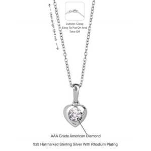 Pendentif cœur en diamant américain solitaire de 0.75 carats élégant pendentifs et breloques en diamant de qualité supérieure en argent sterling 925 - Product Image 3