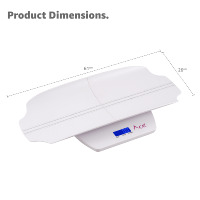 Balance électronique numérique pour bébé, capacité 20 kg, plateau rectangulaire incurvé avec couvercle, en plastique, alimentée par piles, portable, antidérapante, best-seller