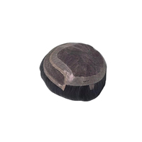 Perruque Toupet Homme en Cheveux Naturels à Lacet Frontal, Cheveux Indiens Remy Taz Hair Bangladesh, Ondulation Body Wave, Trame Simple, 50% Cheveux Gris, Extension