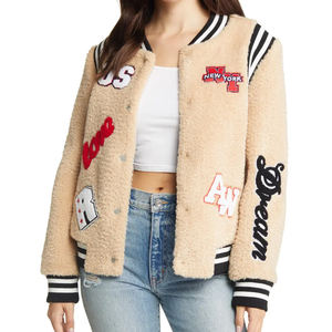 Chaquetas de béisbol de lana con bordado de chenilla personalizado 2024, ropa de calle Vintage, nuevo diseño, chaquetas universitarias Letterman para invierno - Product Image 4