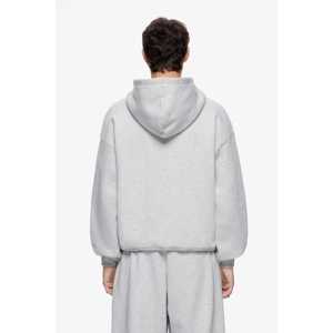 Mens Solid Grey Custom Logo <b>Full</b> <b>Zip</b> <b>Hoodie</b> and Matching Jogger Sweatpants Tracksuit Trackstar OEM Private Label - Product Image 4