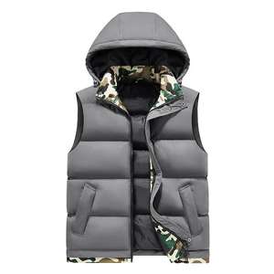 Wholesale Winter 100% Polyester <b>Hooded</b> Sleeveless <b>Gilet</b> Jacket Men Windproof Mens <b>Gilet</b> Mens Vest - Product Image 2