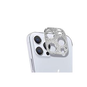 Alleato Iphone 12 Pro Max obiettivo protettivo diamante pietra ricamata-argento