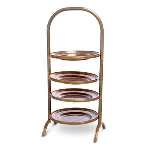 Soporte de pastel de Metal portátil ecológico de 2 niveles, tamaño personalizable, Color, bandejas decorativas de Navidad para servir platos para centro de mesa - Product Image 5